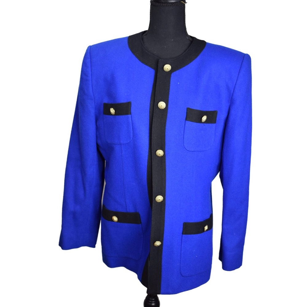 Royal Blue & Black Blazer - Sz 12